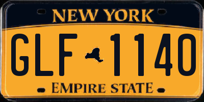 NY license plate GLF1140