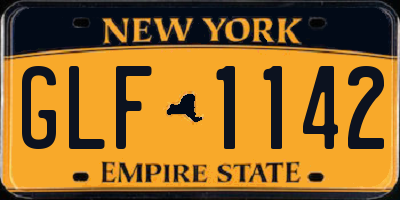 NY license plate GLF1142