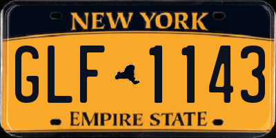 NY license plate GLF1143