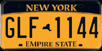 NY license plate GLF1144
