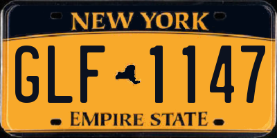 NY license plate GLF1147