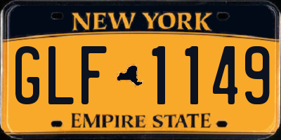 NY license plate GLF1149