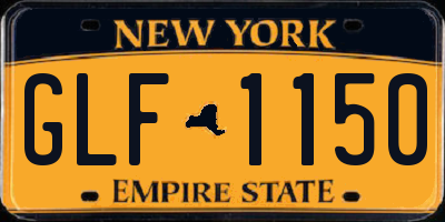 NY license plate GLF1150