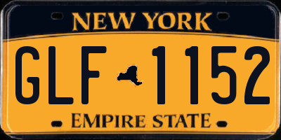NY license plate GLF1152