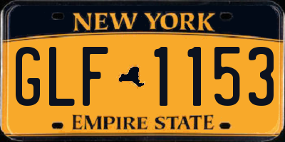 NY license plate GLF1153