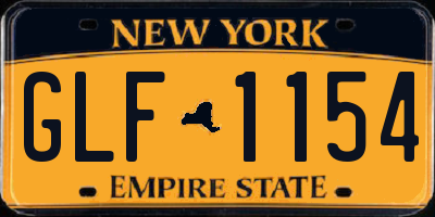 NY license plate GLF1154