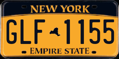 NY license plate GLF1155