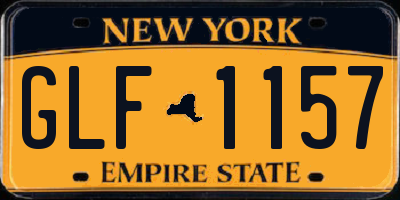 NY license plate GLF1157