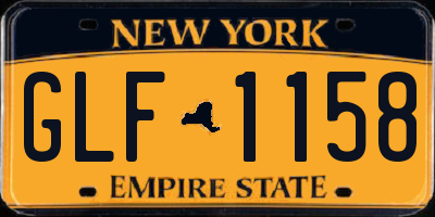 NY license plate GLF1158