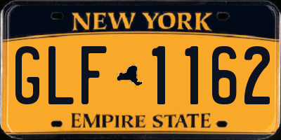 NY license plate GLF1162