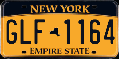 NY license plate GLF1164