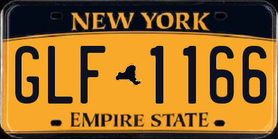 NY license plate GLF1166
