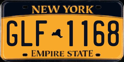 NY license plate GLF1168