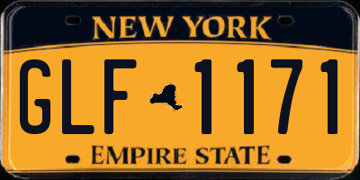 NY license plate GLF1171