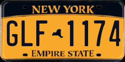 NY license plate GLF1174