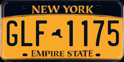 NY license plate GLF1175