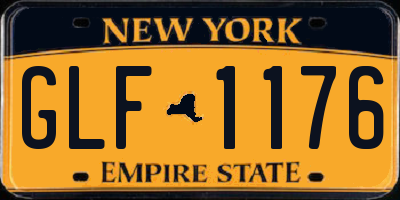 NY license plate GLF1176