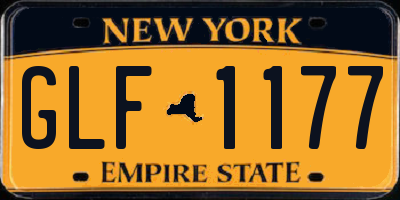 NY license plate GLF1177