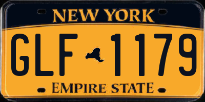 NY license plate GLF1179