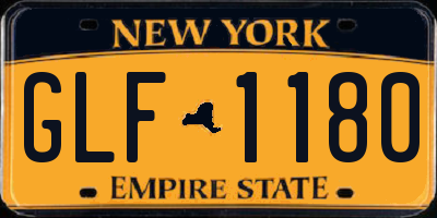 NY license plate GLF1180