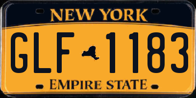 NY license plate GLF1183