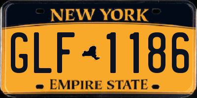 NY license plate GLF1186