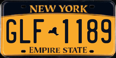 NY license plate GLF1189