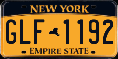 NY license plate GLF1192