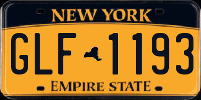 NY license plate GLF1193