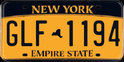 NY license plate GLF1194