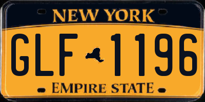 NY license plate GLF1196