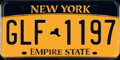 NY license plate GLF1197
