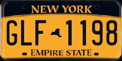 NY license plate GLF1198