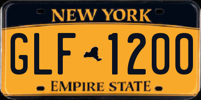 NY license plate GLF1200
