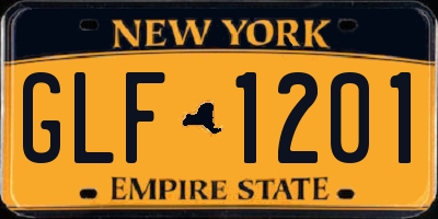 NY license plate GLF1201