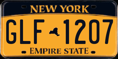 NY license plate GLF1207