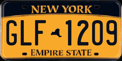 NY license plate GLF1209