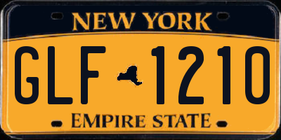 NY license plate GLF1210
