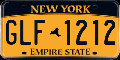NY license plate GLF1212