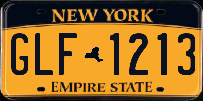 NY license plate GLF1213
