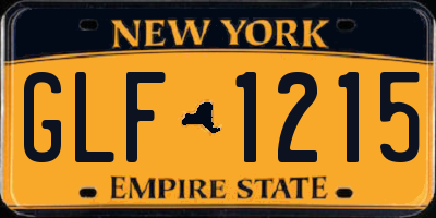 NY license plate GLF1215