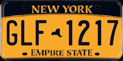 NY license plate GLF1217