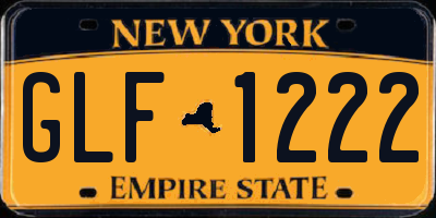 NY license plate GLF1222