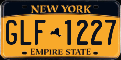 NY license plate GLF1227