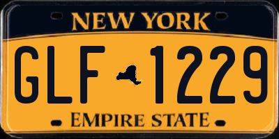 NY license plate GLF1229