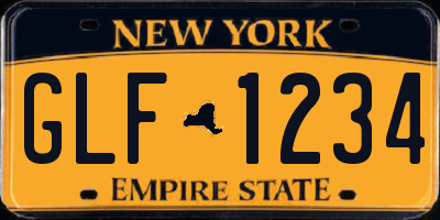 NY license plate GLF1234