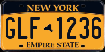 NY license plate GLF1236