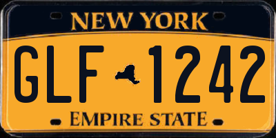 NY license plate GLF1242