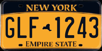 NY license plate GLF1243