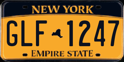 NY license plate GLF1247